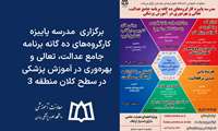 برگزاری  مدرسه پاییزه کارگروه‌های ده گانه برنامه جامع عدالت، تعالی و بهره‌وری در آموزش پزشکی در سطح کلان منطقه 3